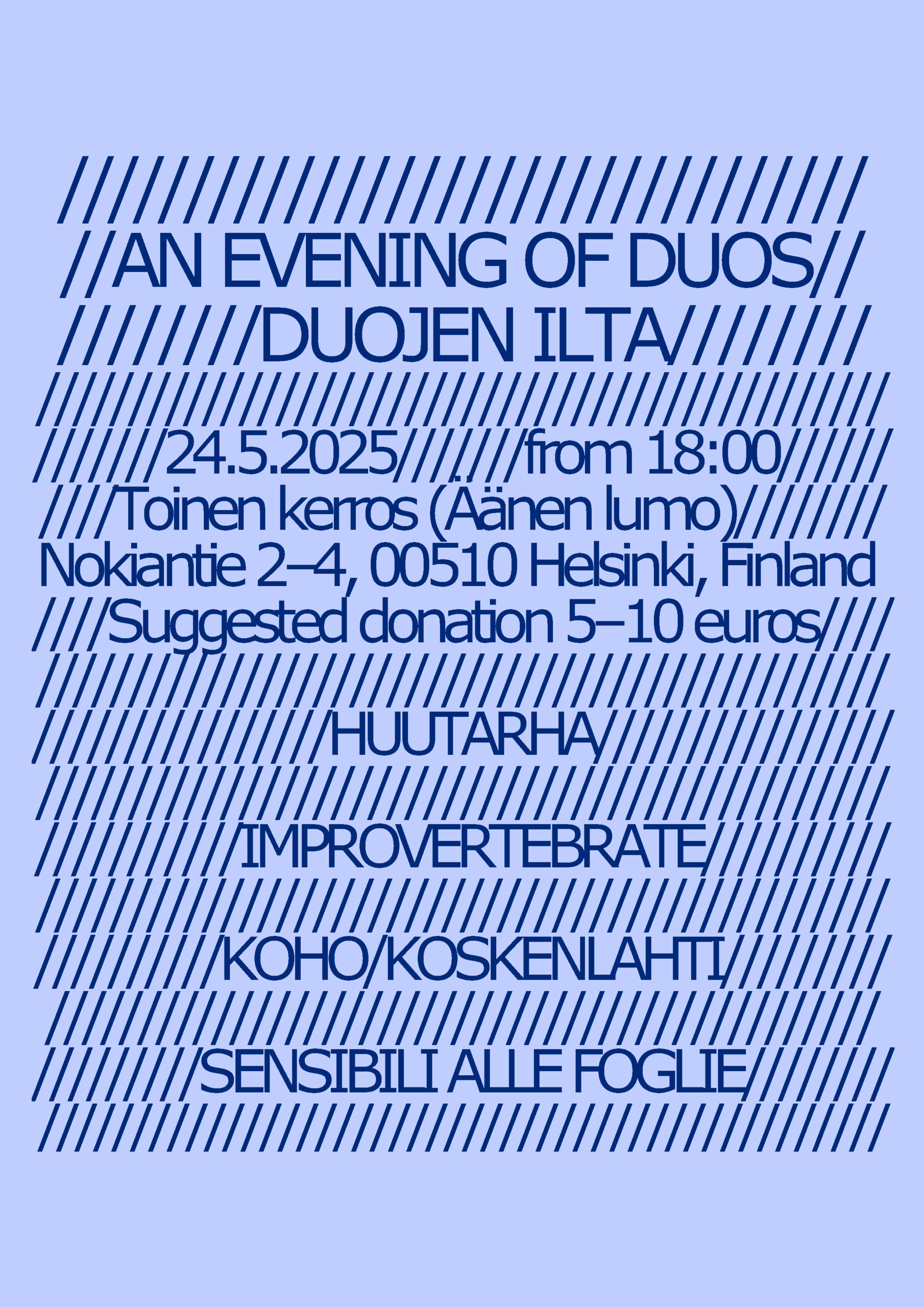 24.05.2025 / An Evening of Duos, Duojen ilta